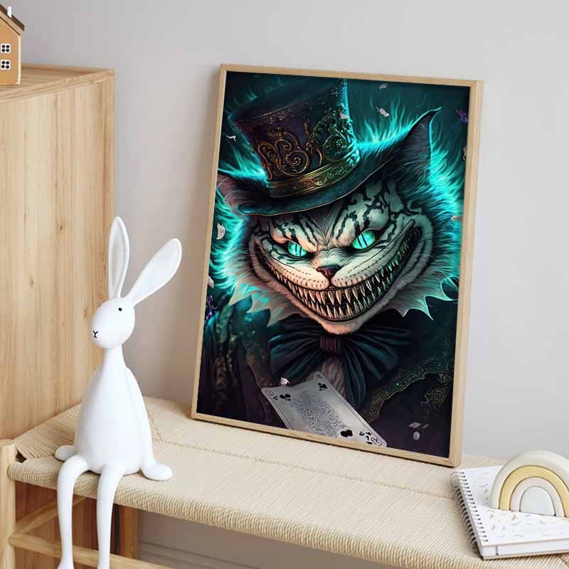 Disney Diamond Painting Dark Gothic Cheshire Cat  Alice in Wonderland Mosaic Craft Hobby DIY Gift Home Decoration Embroidery
