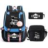 Trend Campus Primary And Secondary School Student School Bag Blue Prison Blue Lock Peripheral Animation Backpack Pencil Bag