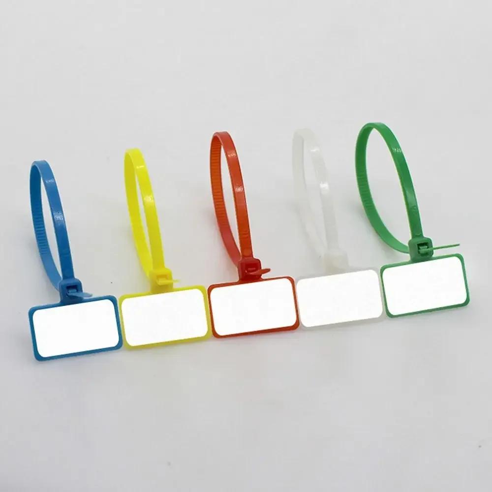 100pcs Plastic Label Markers Tag Labels Self-locking Zip Ties Cable Tag Nylon Ties Cable Ties Colorful Tag