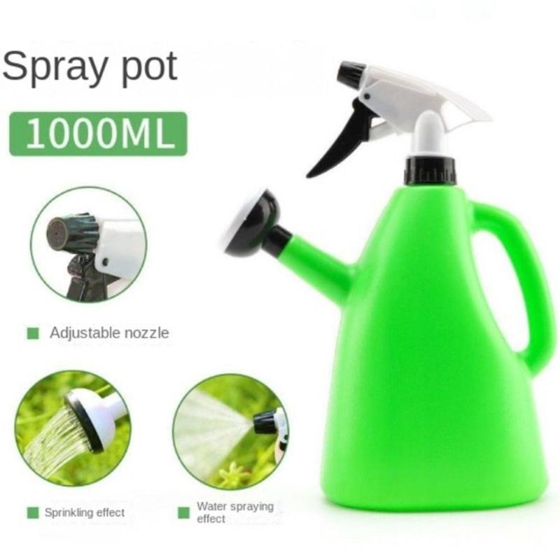 Pressure Spray Water Kettle, Plastic Garden Plants Watering Can Pot, Gardening Supplies 1L Adjustable 2 In 1 Flower Sprayer Home