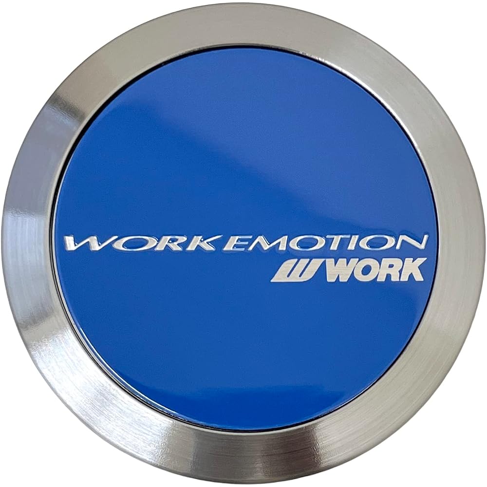 Work Emotion Center Cap Flat Type Blue 4 Pieces