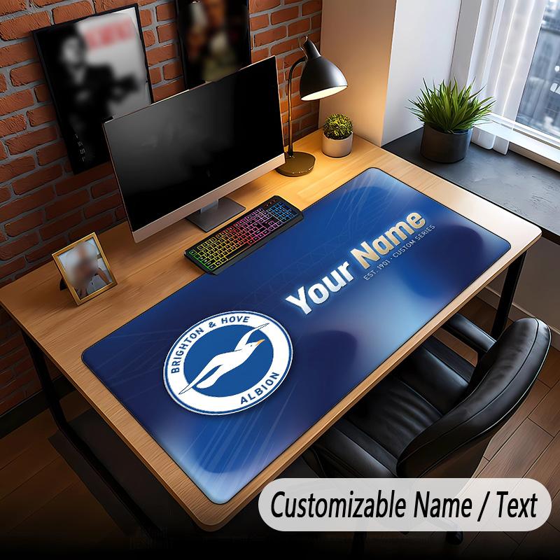 Large Mouse Pad Brighton & Hove Albion Football Print Custom Name Text Desk Mat for Office Gaming