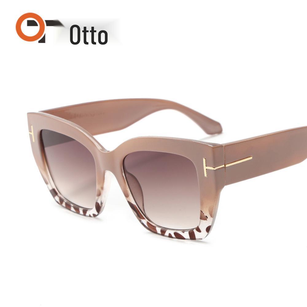 Unisex Large Frame T-Decoration Sunglasses 5634 - Slimming and Stylish European & American Design