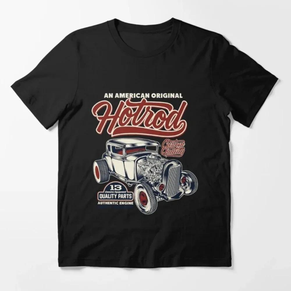 2024 Vintage Hot Rod Speed and Power T-shirt för Män T-shirt Mode Hip Hop T-shirts Mitt Liv T-shirt Bomulls T-shirts Kortärmade Toppar