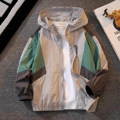 Summer Boys' Sun Protection Clothing, Thin Jacket, Anti-ultraviolet, Medium and Large Children, Boys' Loose Sun Protection Clothing, Outer Wear