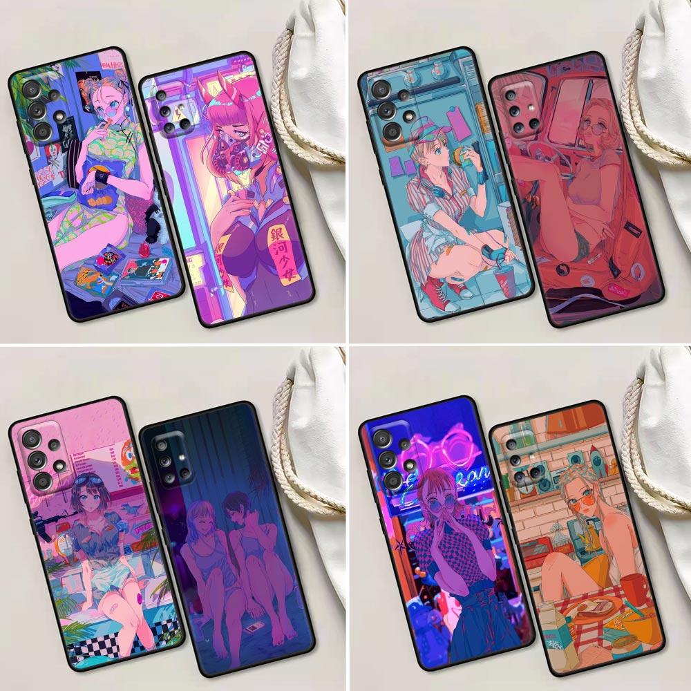 

Забавный милый карикатурный черный чехол для телефона Samsung Galaxy A51 A12 A52 A21s A71 A32 A31 A02s A72 A11 A41 A22 A03s Samsung A11