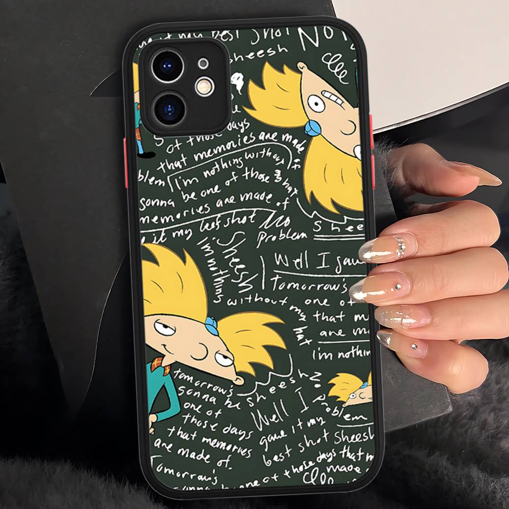 H-Hey A-Arnold Helga Bonito Matte Protective Case For IPhone 16 15 14 13 12 11 Pro Max X XS MAX Protection Case