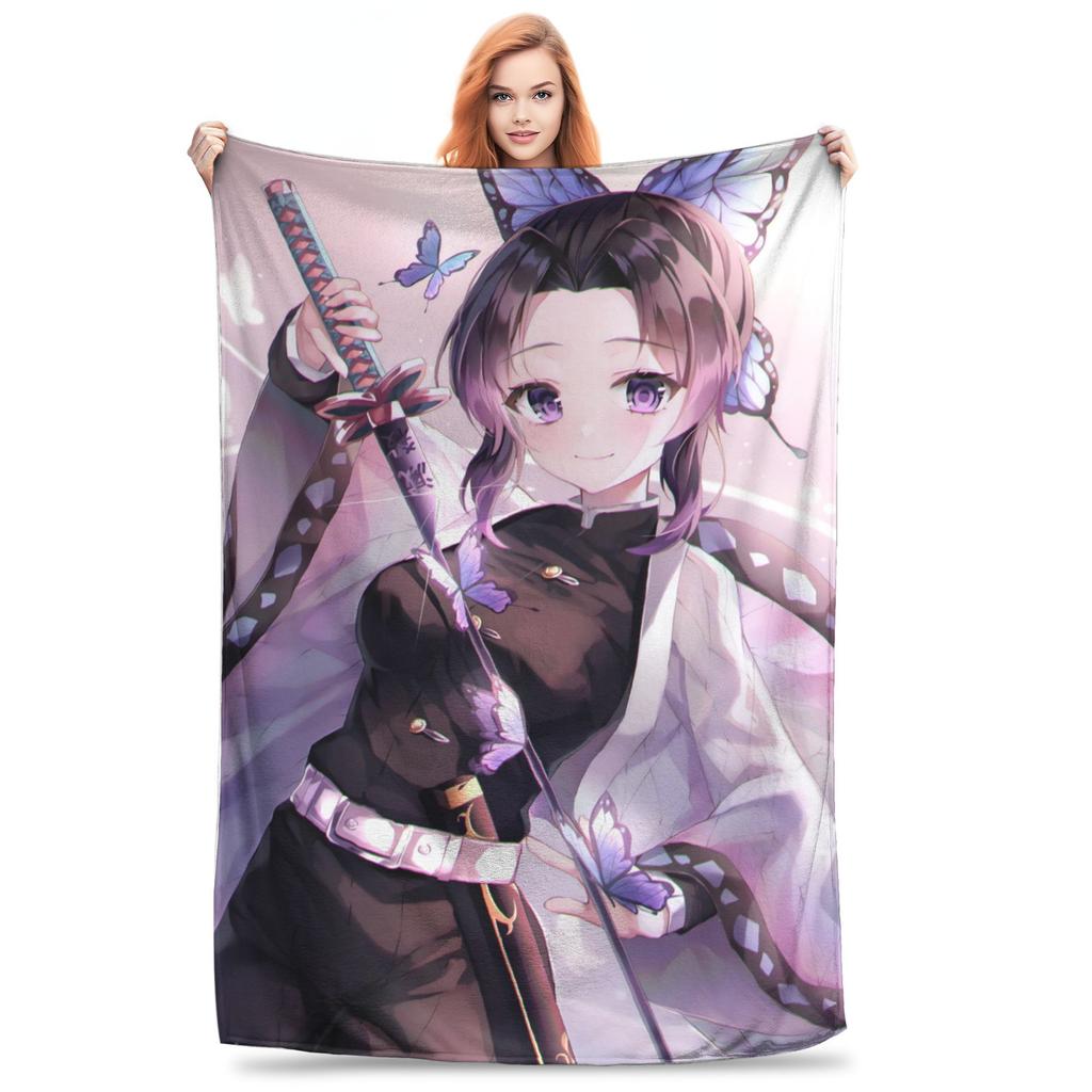 Kimetsu Demon Slayer Blankets Velvet Spring/Autumn Anime Kimetsu No Yaiba  Super Warm Throw Blankets for Bed Outdoor Rug Piece