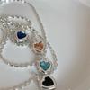 Korean Style Sweetheart Rice Grain Necklace for Women - Simple Peach Heart Clavicle Chain Trendy Sweater Accessory