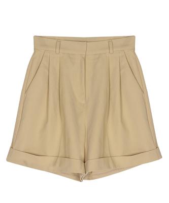 THE-ABON Julie Pintuck Cabra Cotton Half Pants Beige