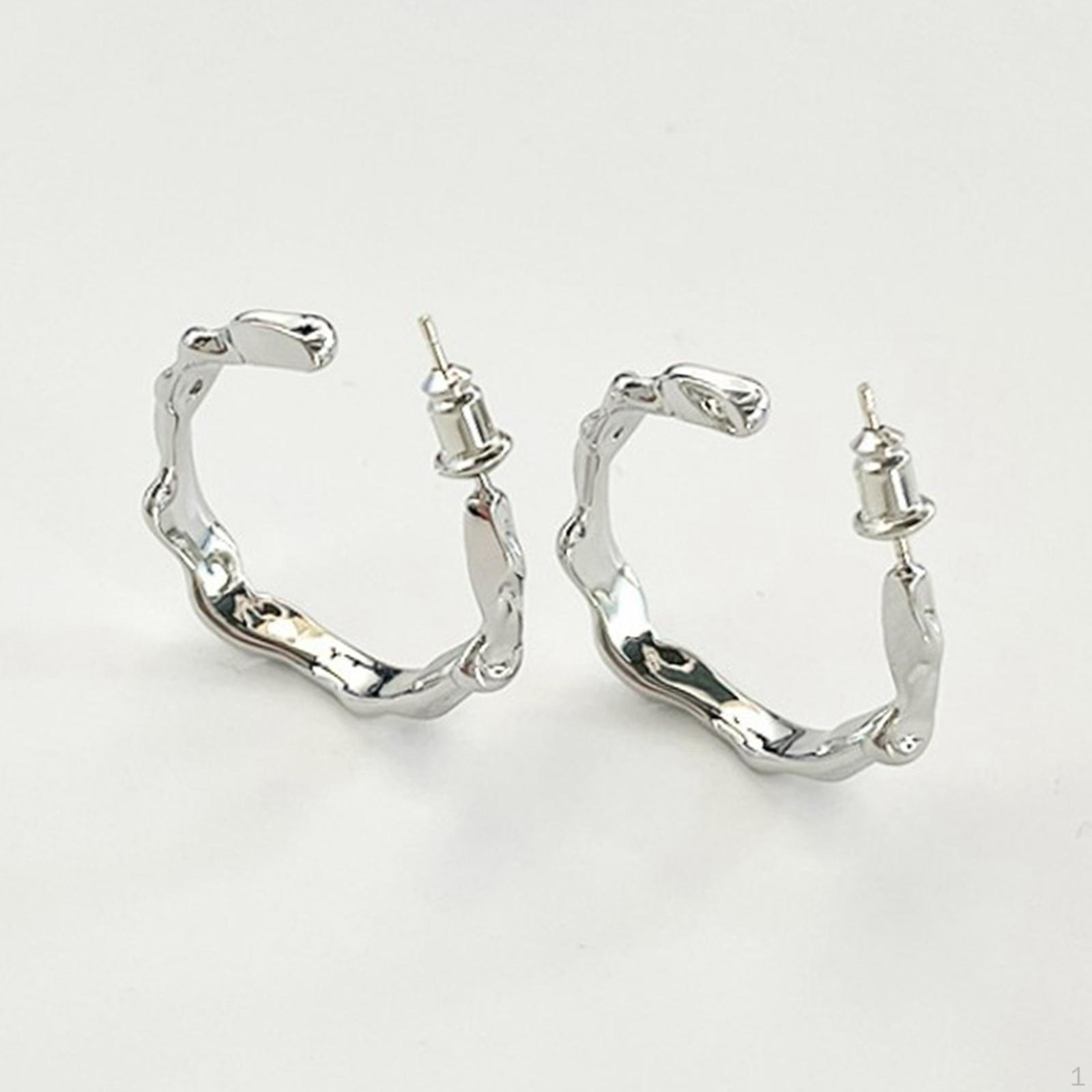 

2Pcs Earrings Irregular Jewelry Vintage Fashion Silver S