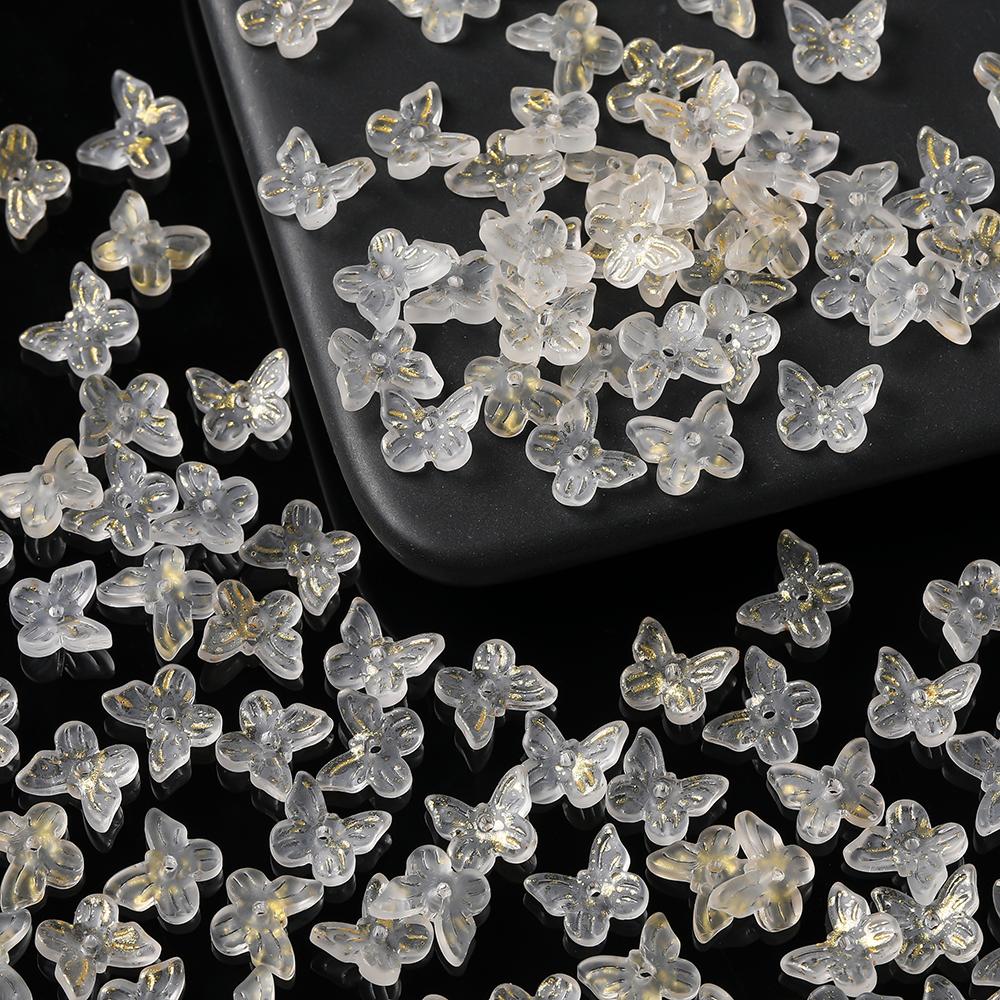 10 Stück/Lot Glasplattierte Schmetterlingskristallperlen, lose Perlen, handgefertigtes DIY-Bastelzubehör für Armbänder, Ohrringe und Schmuckherstellung