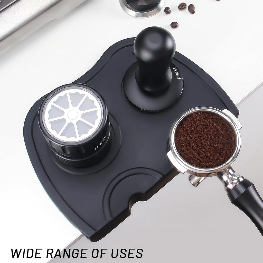 Espresso Tamping Mat Bar Counter Anti-slip Silicone Powder Pressing Mat Silicone Powder Pressing Support Frame with Corners