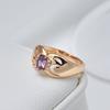 New Fashion Rings For Women  Rose Gold With Micro Wax Inlay Oval Purple Natural Zircon Bridal Ring Wedding Jewelry