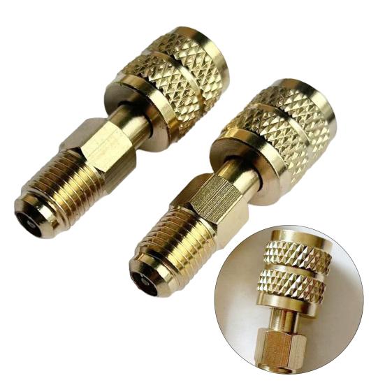 R410 Refrigerant Brass Adapter Rustproof Corrosion Resistant Universal Reverse Thread