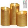 ANGELLOONG Glass Battery Operated Candles with Remote, Flameless Candles with Flickering Flame, Pillar LED Electric Timer Candle for Home Decor,