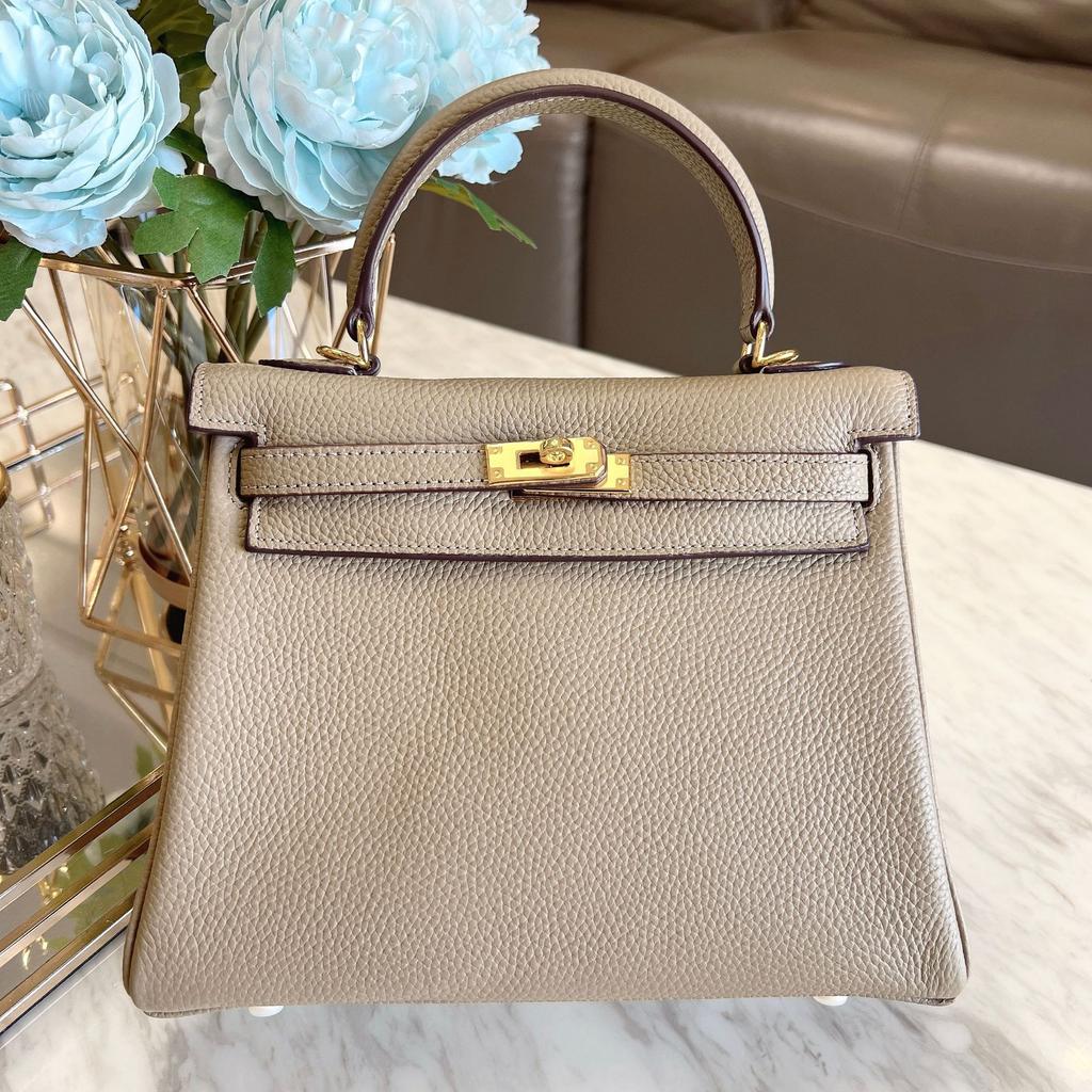 Neue Kelly-Tasche aus echtem Leder mit Litschi-Muster, Obermaterial aus Togo-Rindsleder, modische Schultertasche mit Innennaht, Crossbody-Tasche für Damen