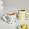 Creative Water Cup Ceramic Mug Nordic Coffee Cups with Big Handrip Colored Ceramics Big Juice Mugs