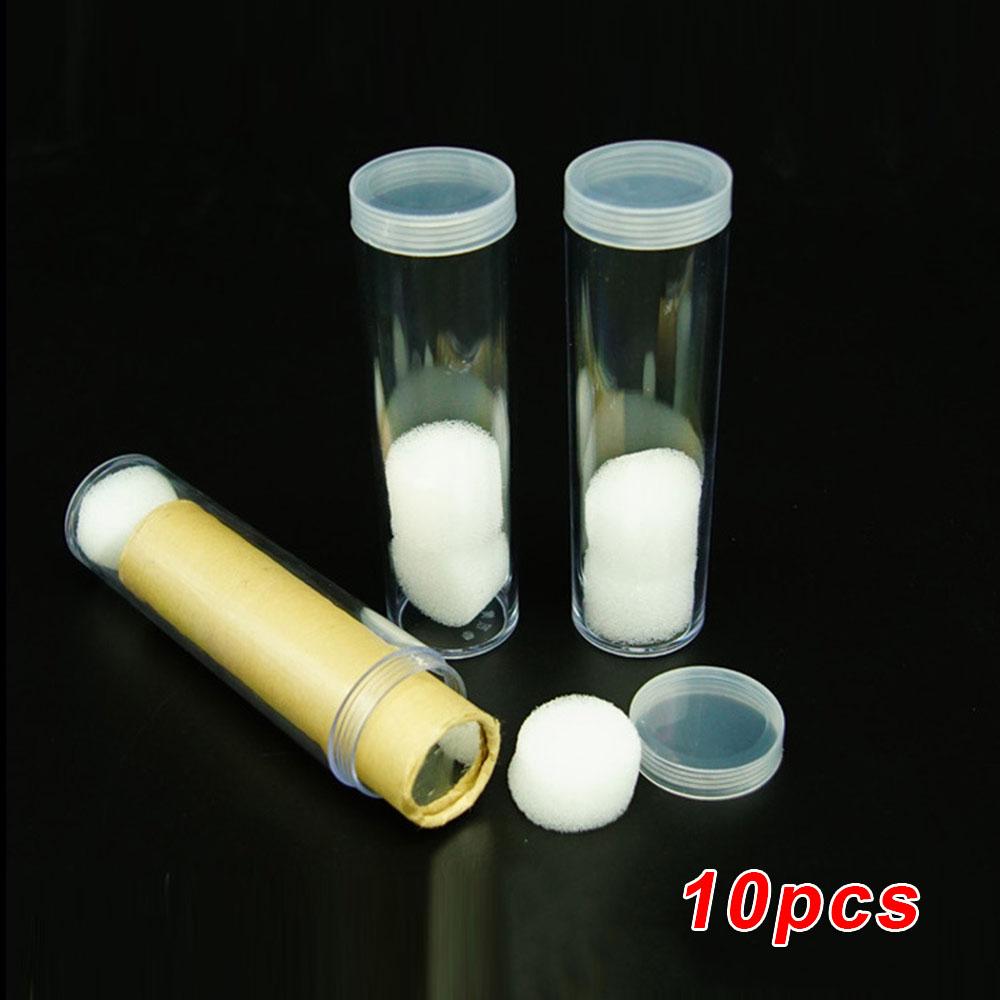 Coin Tube Storage Box Transparent Collection Shockproof Protection 10Pcs