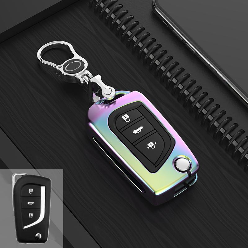For Toyota Corolla Levin Camry Highlander Rav4 Prado Aluminium Alloy Car Key Case Cover Key Bag Shell Protector Accessories