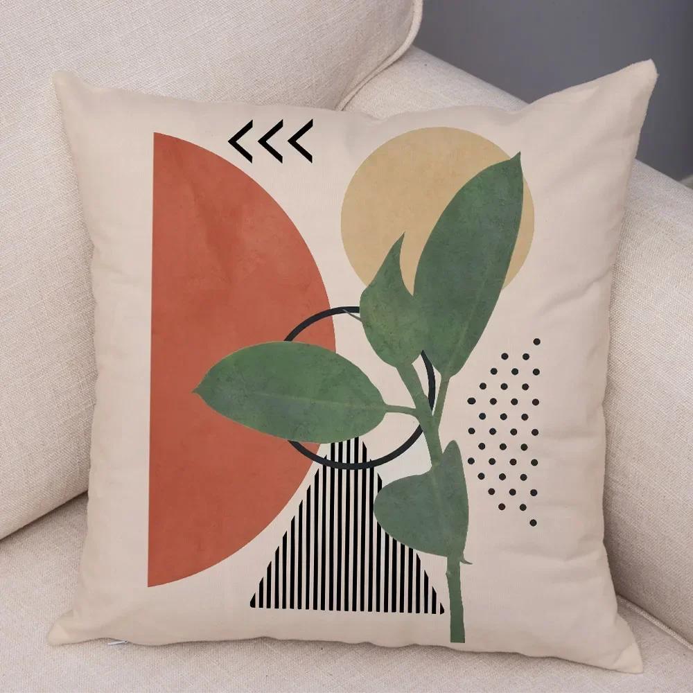 Nordic Style Plant Tree Cushion Cover Decor Geometric Abstract Modern Art Pillow Case for Sofa Home Super Soft Plush Pillowcase