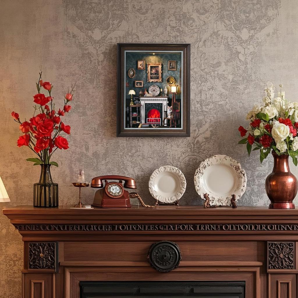 Book Nook Kit 3D Wooden Puzzle with LED Switch Control DIY Miniature House for Decor for Craft Dollhouse Gift - & Wall-Mounted Frame, Beginners,