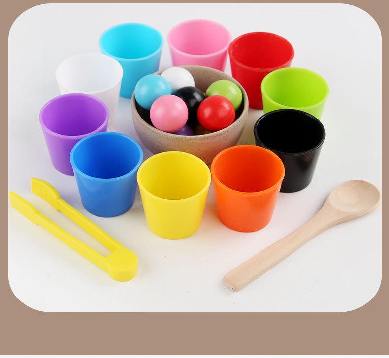 CPCE Educational Toys: Color Sorting and Recognition Set with Balls and Cups