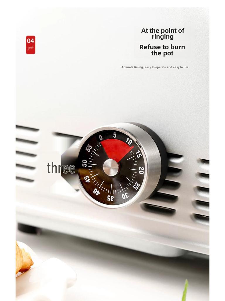 Magnetisk kökstimer i rostfritt stål med visuell nedräkning och larm för matlagning och bakning