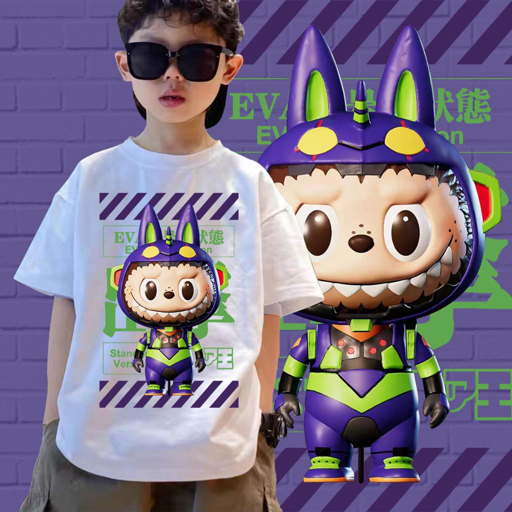 

Детская футболка LABUBUT Повседневная Свободная для мальчика Круглый вырез Короткий рукав Крутой Меха-стиль Мультяшный принт Одежда 100