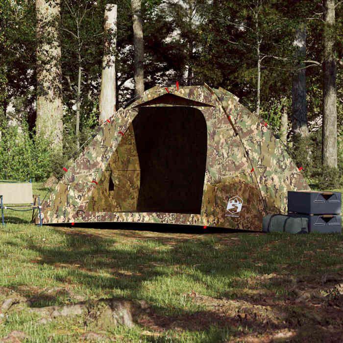 VidaXL Tente de pêche 4 personnes camouflage libération rapide, tente de camping, tente de jardin, abri d'extérieur, abri de 4005328