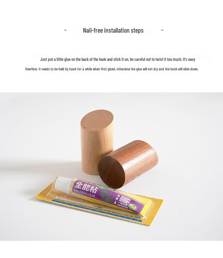 Cylindrical Solid Wood Hook for Entryway, Bathroom, or Kitchen