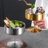 1Pc High Footed Easy To Clean Pudding Cafe Dessert Cup Hotel Stainless Steel Fruit Ice Cream Bowl