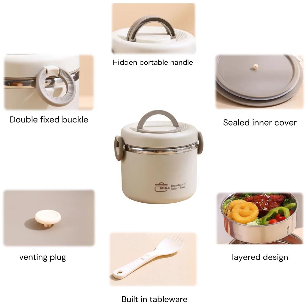Stainless Thermal Insulation Bento Lunch Box Pot Jar Thermos for Hot Food Storage Containers Lunchbox Packed Lunch Refrigerators