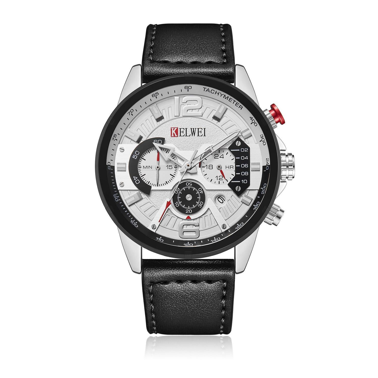 

Men S Watch Calendar Multi-Time Zone Six-Pin Alloy Quartz Watch Sports