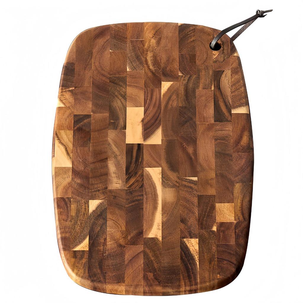 Acacia Wood Geometric Cutting Board - Solid, Anti-Mold, No Cracking