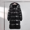 Winter Down Coat For Men Women Casual Loose Fit Black Couple's Jacket Thickened X-Long Sleeve Hooded Parka