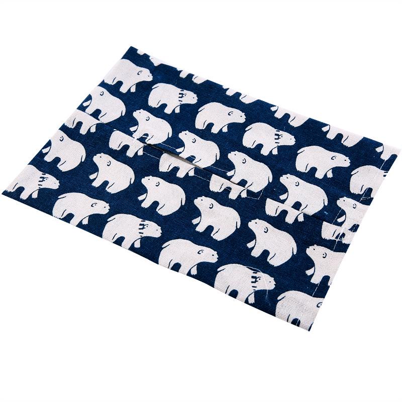 1pcs portable Cute cartoon tissue box, paper towel box cotton and linen car home decoration small bag paper bag