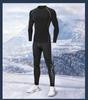 Tuta Intima Termica Asciugatura Rapida - Manica Lunga, Alta Elasticità, Interno Felpato per Corsa & Fitness Autunno/Inverno