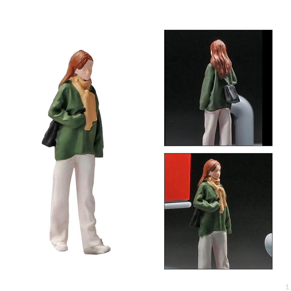 Female Doll Model 1/64 Figure Pretend Play Toy Ornament Resin for Birthday