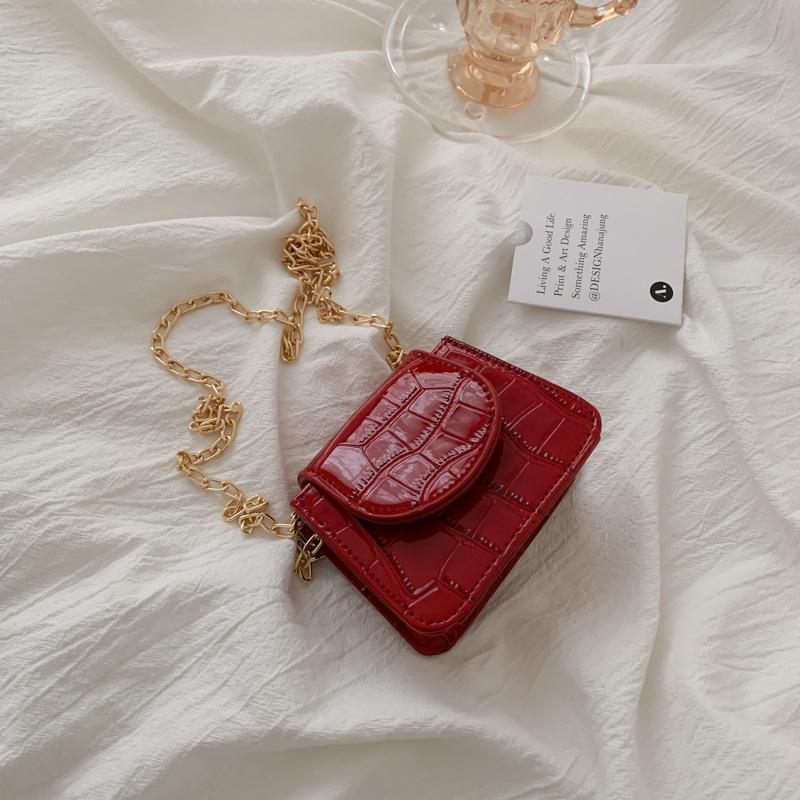 Women Mini Tote Bag New Crocodile Pattern Flap Messenger Crossbody Bag Female Simple Shoulder Bag Compact Square Lady Handbag
