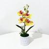 Butterfly Orchid Faux Plant With Handcrafted Plastic Base For Office Decor