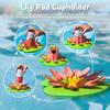Frog Can Lid Lily Pad Cup Holder Set Reusable Soda Can Cover Secure Can Lids with Cup Holder Whimsical Drink Accessories