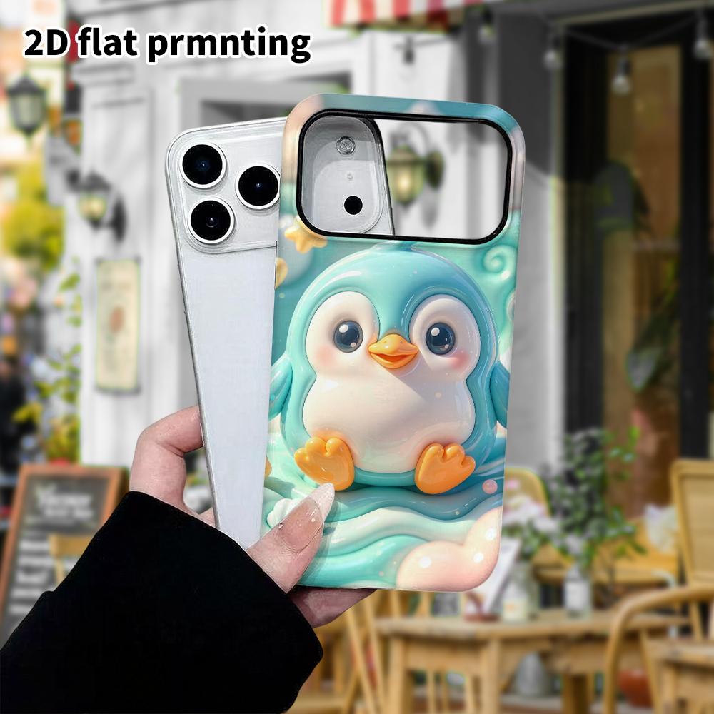Phone Case: 2D Flat Design Suitable for iPhone 18 17 16 15 14 13 Pro Protective Case, Jelly Little Penguin, Perfect Christmas and Halloween Holiday Gi