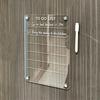 Reusable Acrylic Writing Board 12''x8'' Magnetic Planning Board, Clear Weekly Meal Planner, Refrigerator Calendar Dry Erase Noteboard with Marker for