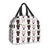 Bullteriér Vzor Opakování Izolovaná Taška na Oběd pro Ženy Vodotěsná Zvířecí Termo Chladicí Taška na Oběd Dětský Školní Box na Jídlo