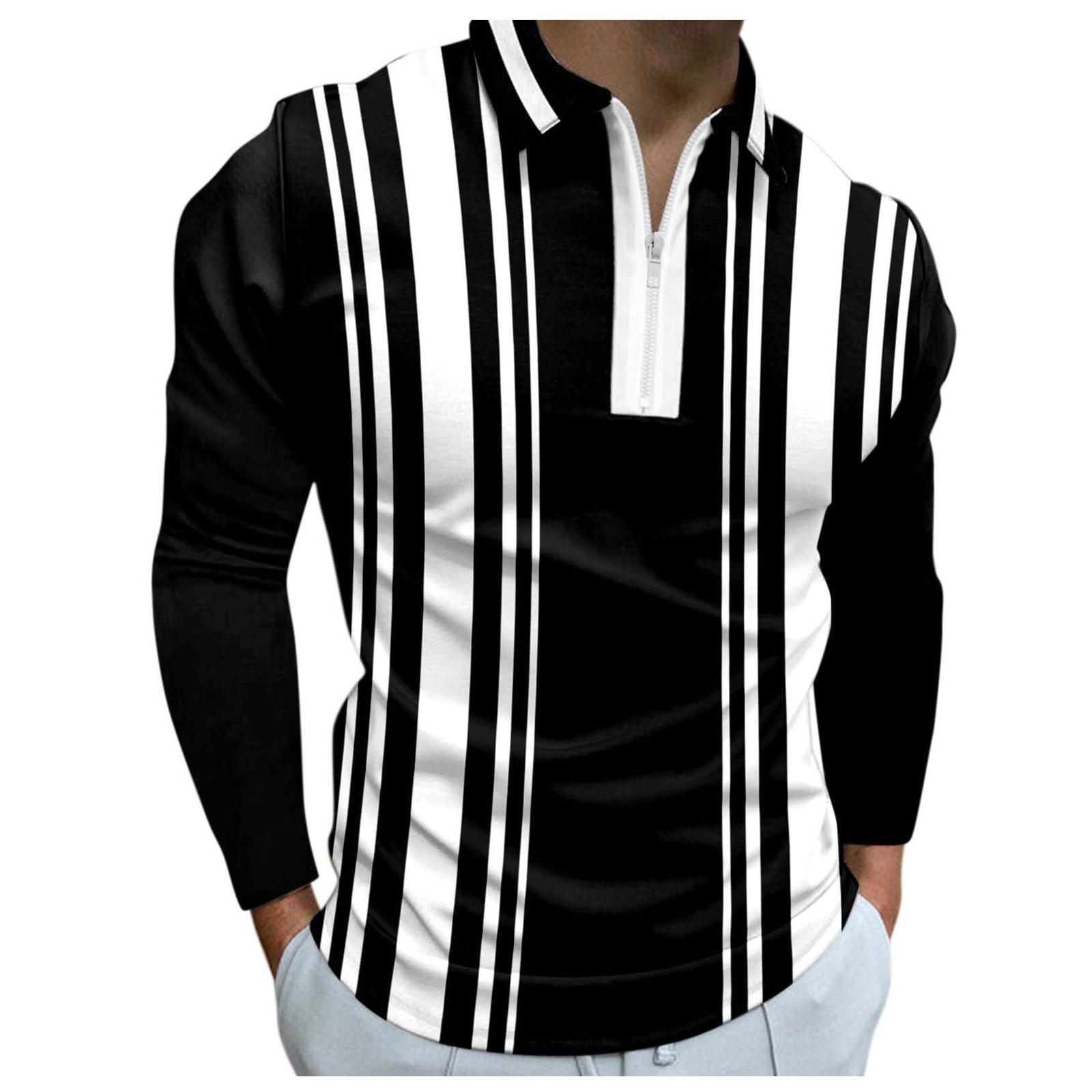 

Мужская рубашка Рубашка для гольфа Ретро Цветовой контраст На открытом воздухе Улица с длинными рукавами С принтом Одежда Модельер Повседневная Дышащая