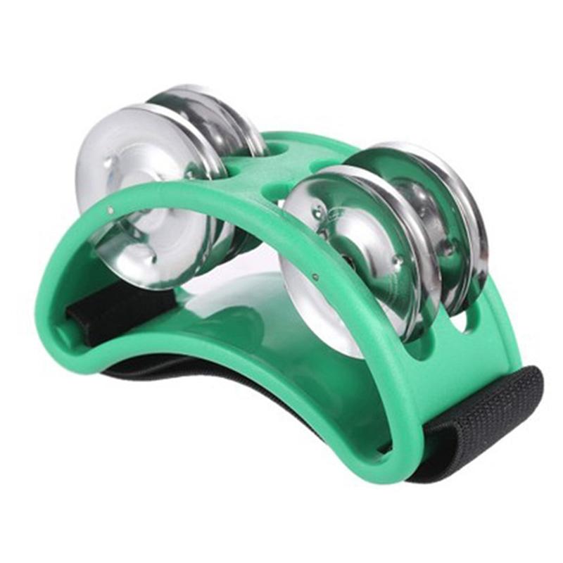 

Elliptical Drum Companion Hand Foot Jingle Drum Children Musical Educational Tambourine Percussion Instruments For Ktv Party зелёный