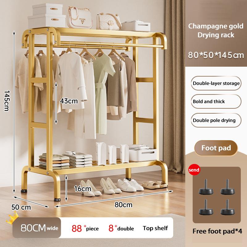 Clothes Rack Household Indoor Bedroom Balcony Drying Hanger Floor-To-Ceiling Coat Rack Thickening Simple Drying Rack