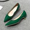 Fashion Women Low Small High Heels Shoes Brief Japanned Leather Pumps Big Size 41/42/43 Ladies Work Office Shoes Bridal Chaussures Femme