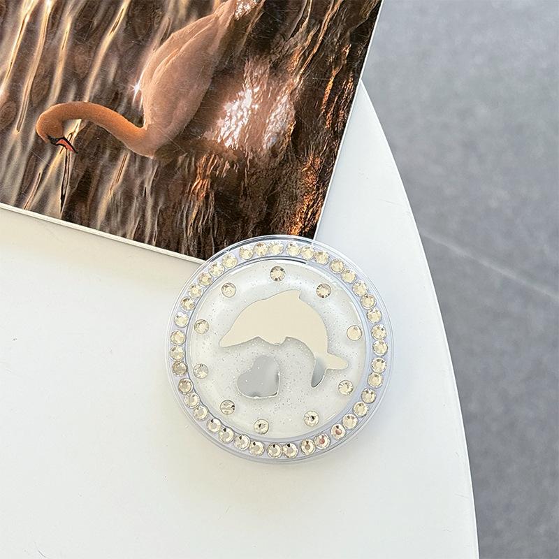 Retractable Desktop Phone, Airbag Holder, Dolphin Love Mirror, Creative Rhinestone Magnetic Suction Ring, Luxury Ring.
